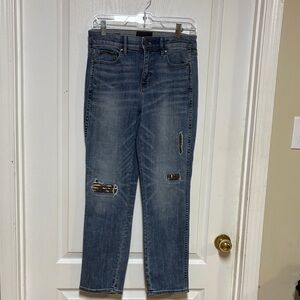 White House Black Market Straight Leg Distressed Jeans
